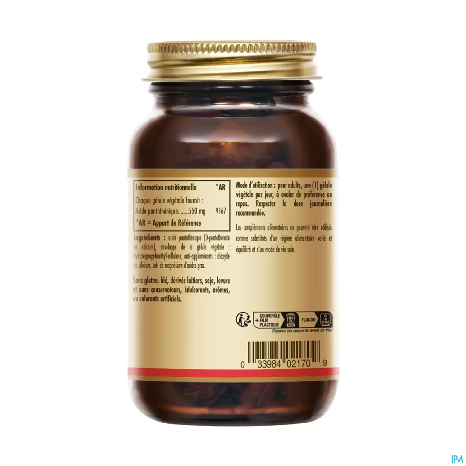 SOLGAR VIT B5 550MG GEL VEG50