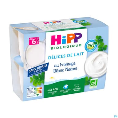 HIPP FROMAGE BLANC NAT SUCR X4
