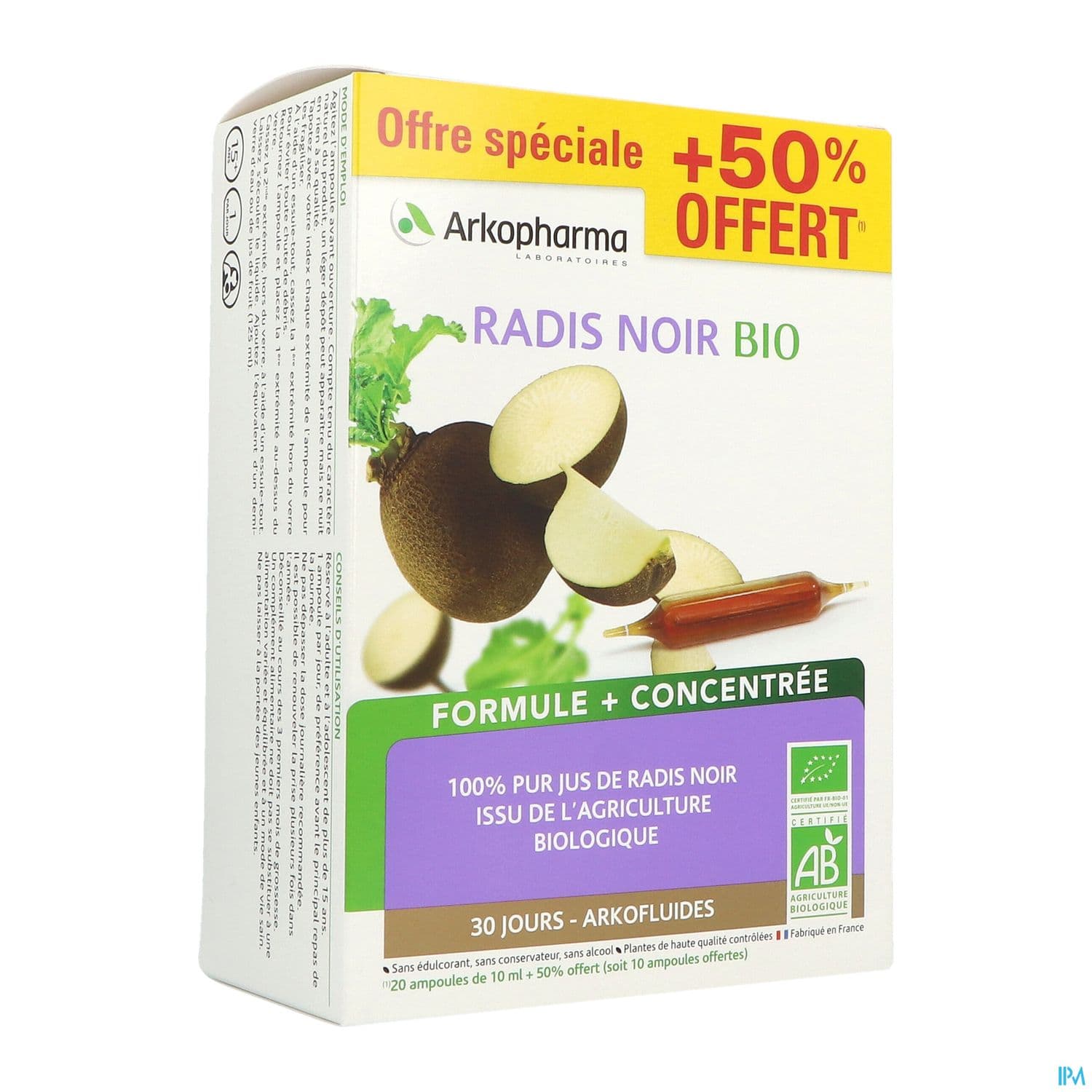 Arkofluides Bio Radis Noir Ampoule Buvable 20 + 10