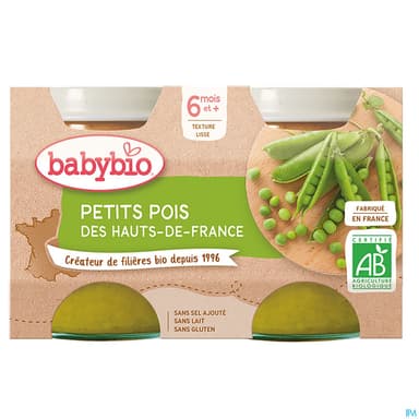 BABYBIO PDT/PETIT POIS 2X130G