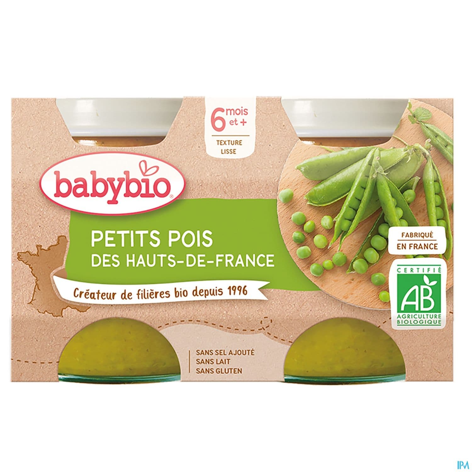 Babybio Petits Pois De Bretagne 6m 130g X2