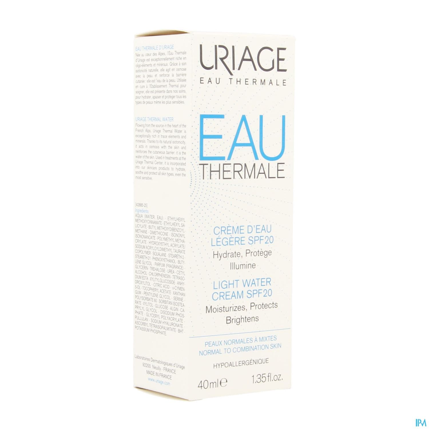 URIAGE EAU THERM SPF20 CR D'EAU LEGERE 40ML