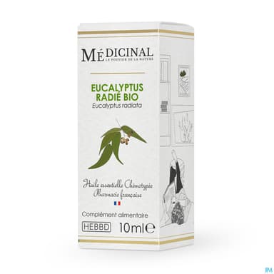 Medicinal Huile Essentielle Eucalyptus Radie Bio 10ml