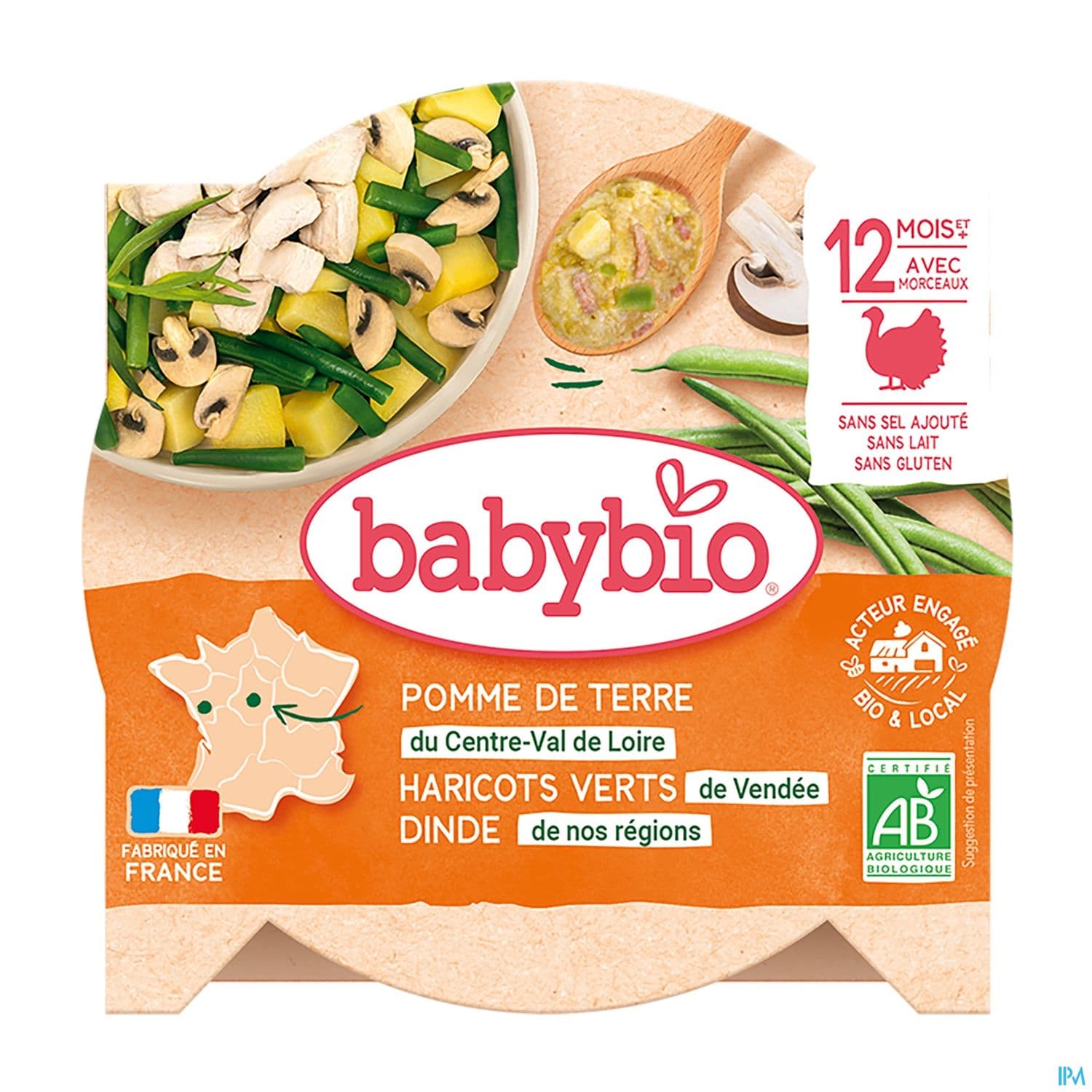 BABYBIO ASSIETTE H/VERT DINDE