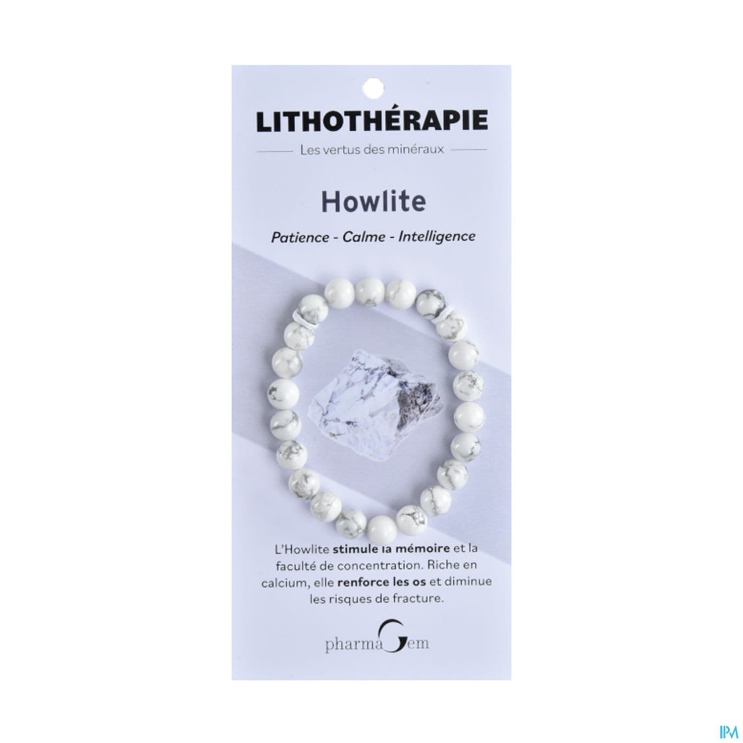 Pharmagem Bracelet Lithotherapie Howlite 8mm