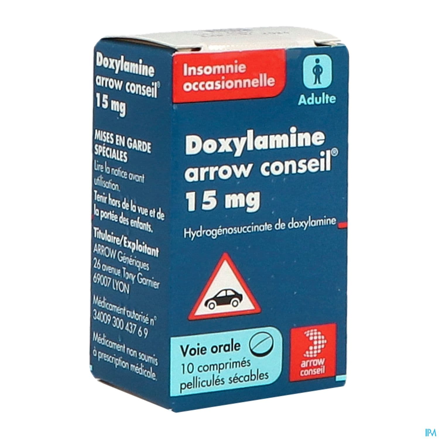 Doxylamine Arrow Conseil 15mg Comprime Secable 10