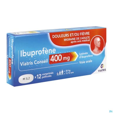 Ibuprofene Viatris Conseil 400mg Comprime 12