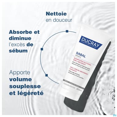 Ducray Sabal Argeal Shampooing Quotidien Sebo-absorbant Nouveau 200ml
