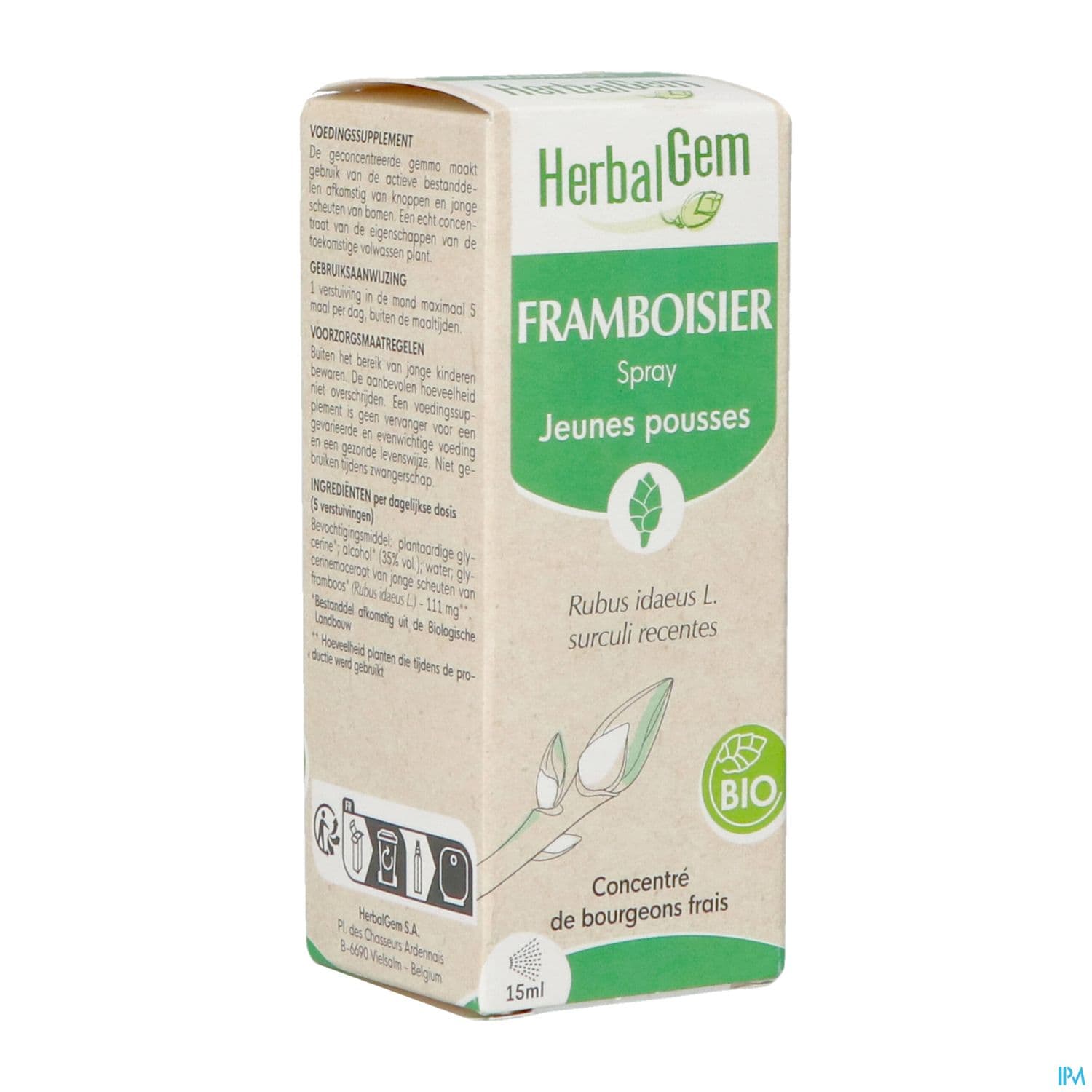 HERBALGEM FRAMBOISIER BIO SPR 15ML