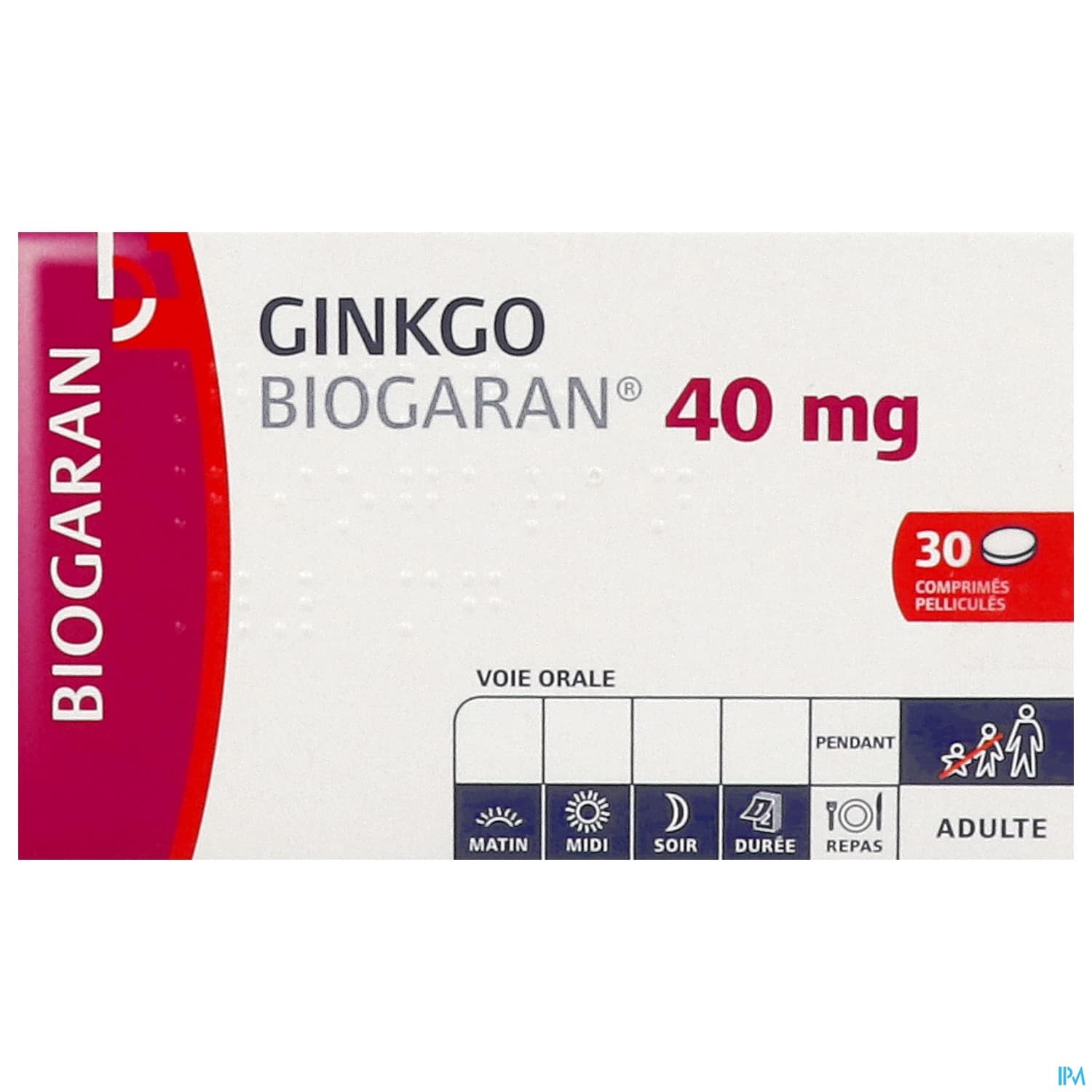 GINKGO 40MG BIOGARAN CPR 30