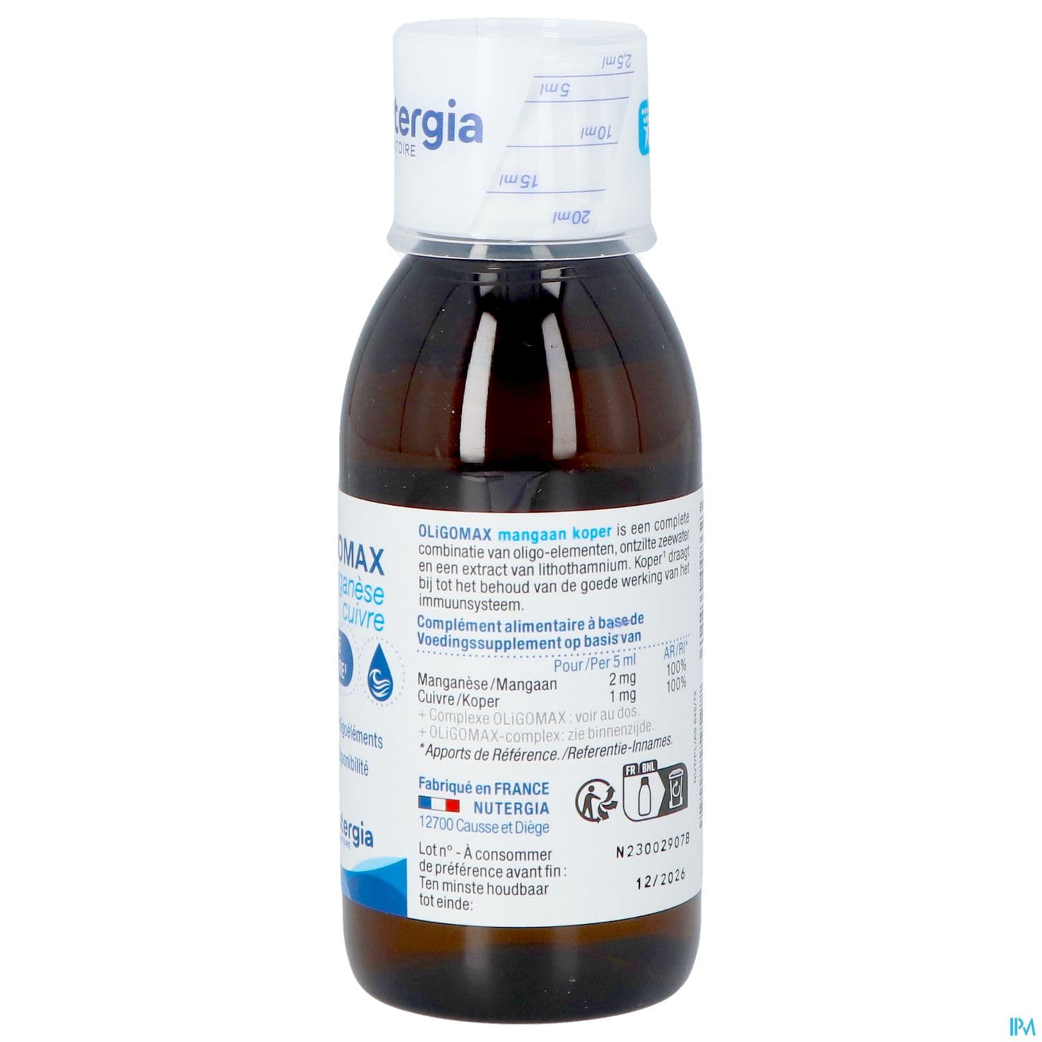 Nutergia Oligomax Manganese Cuivre Solution Buvable 150ml