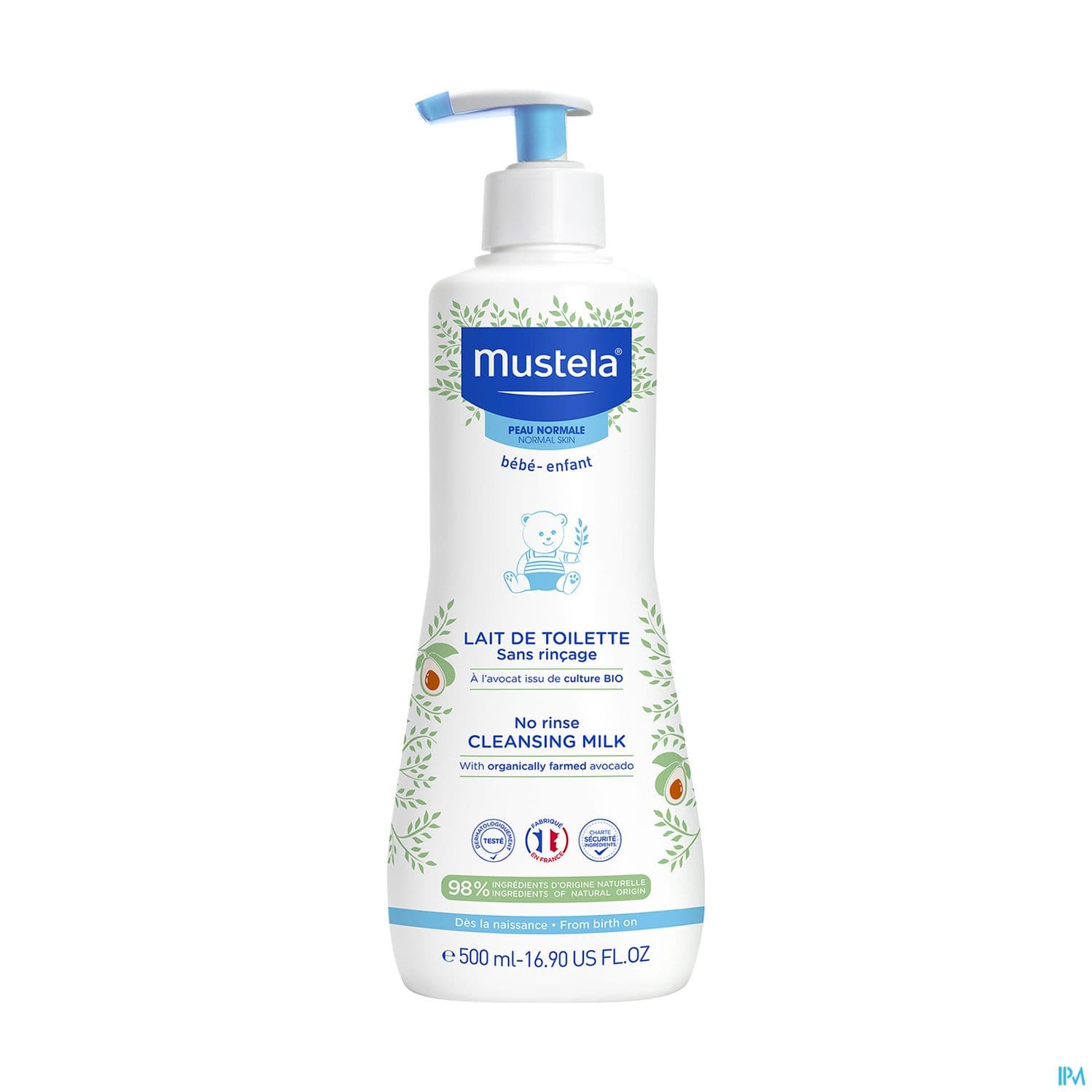 Mustela Bebe Enfant Lait Toilette Sans Rincage A l Avocat Bio 500ml