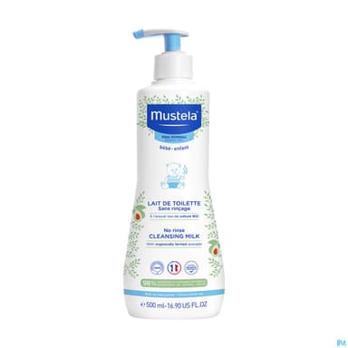 Mustela Bebe Enfant Lait Toilette Sans Rincage A l Avocat Bio 500ml