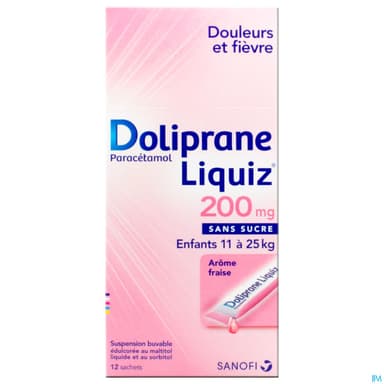 DOLIPRANELIQUIZ 200MG SACHET S/S12