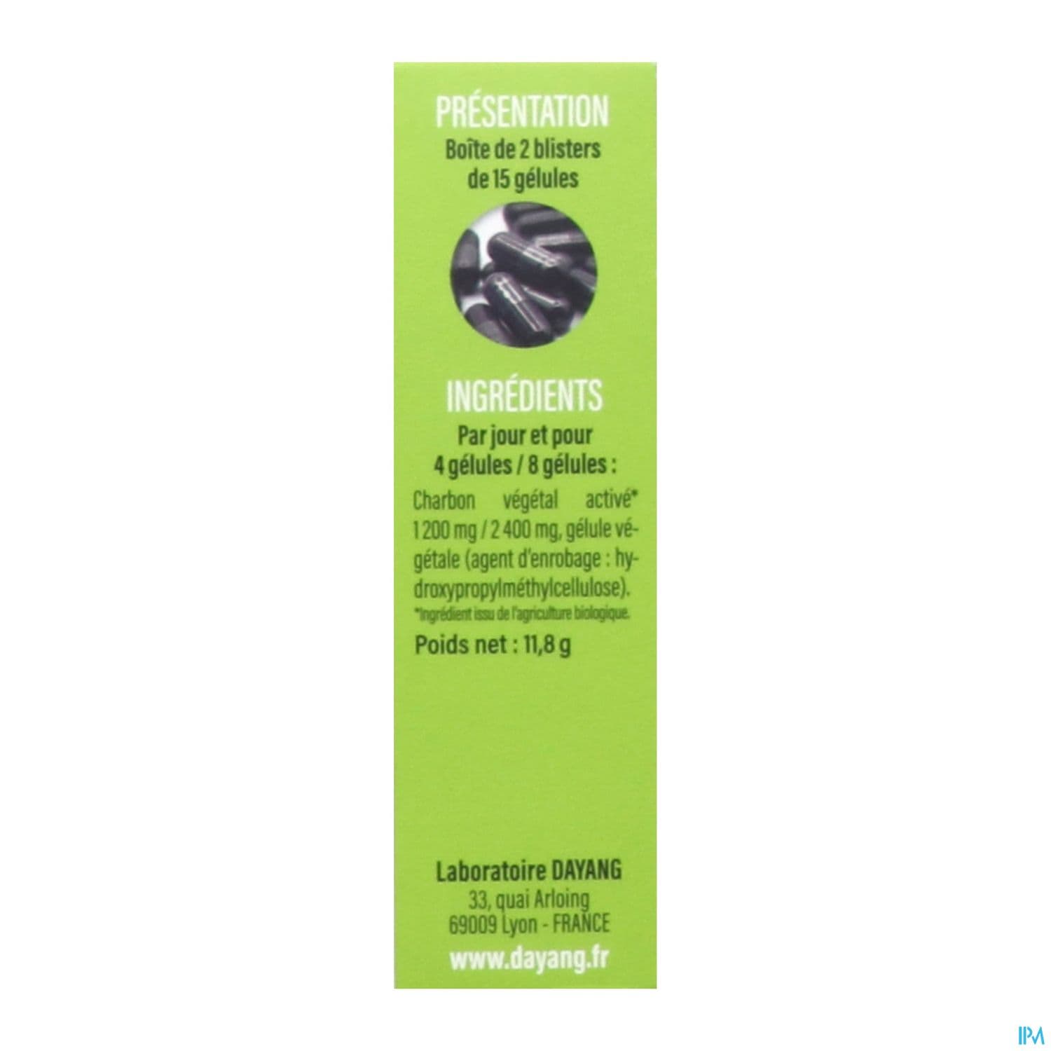 DAYANG CHARBON VEGET BIO GELULE 30