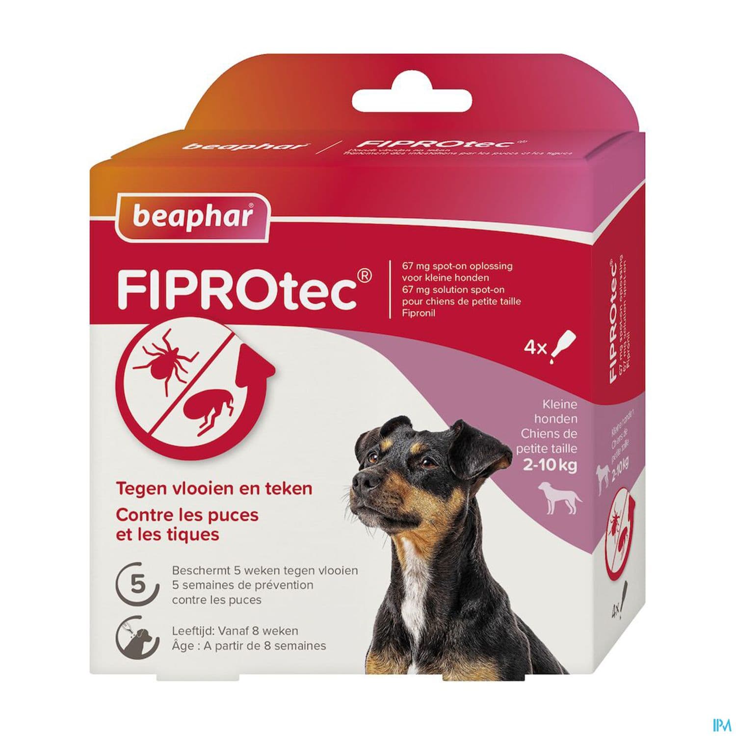 BEAPHAR FIPROTEC 67MG PT CHIEN X4 — Pharmacie de la Gare - Rouen