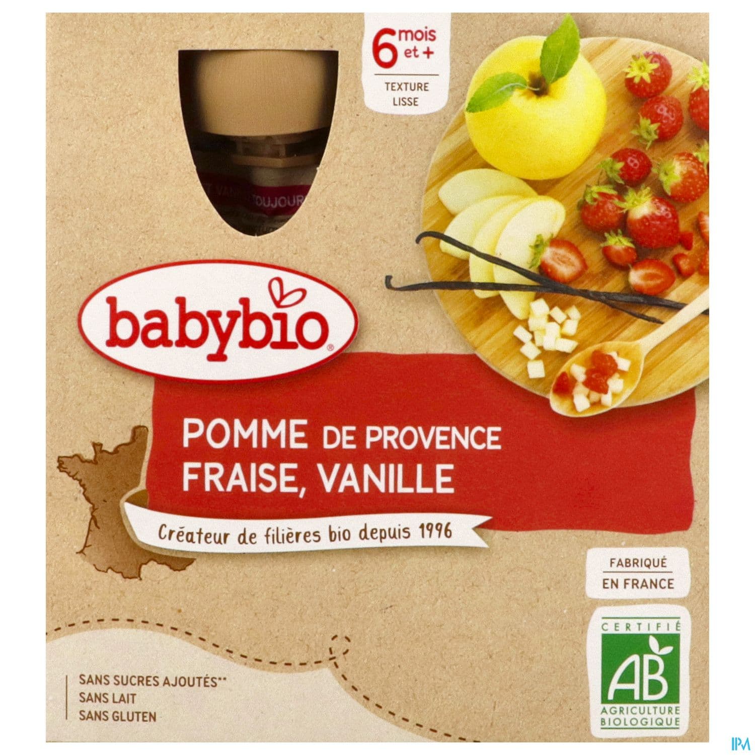 BABYBIO GOURD POM/FR/VAN 4X90G