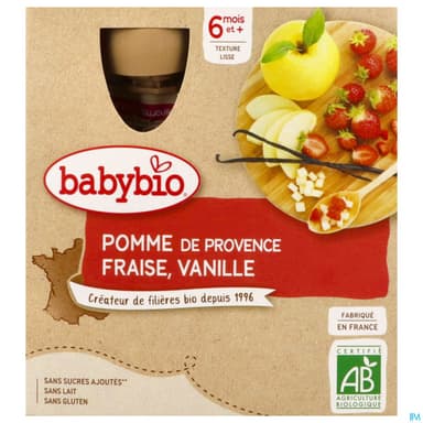 BABYBIO GOURD POM/FR/VAN 4X90G