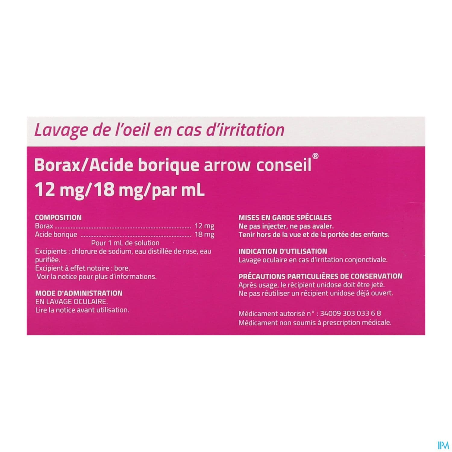 BORAX/AC.BORIQUE ARW CONS OPH5ML20