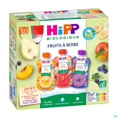 HIPP FRUIT M PACK+12M GOUR120ML8