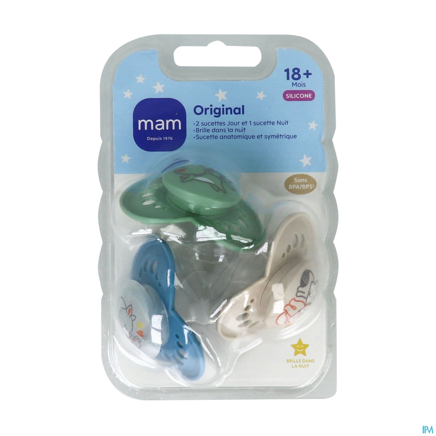 Mam Sucette Original Bleu +18m Silcone X3