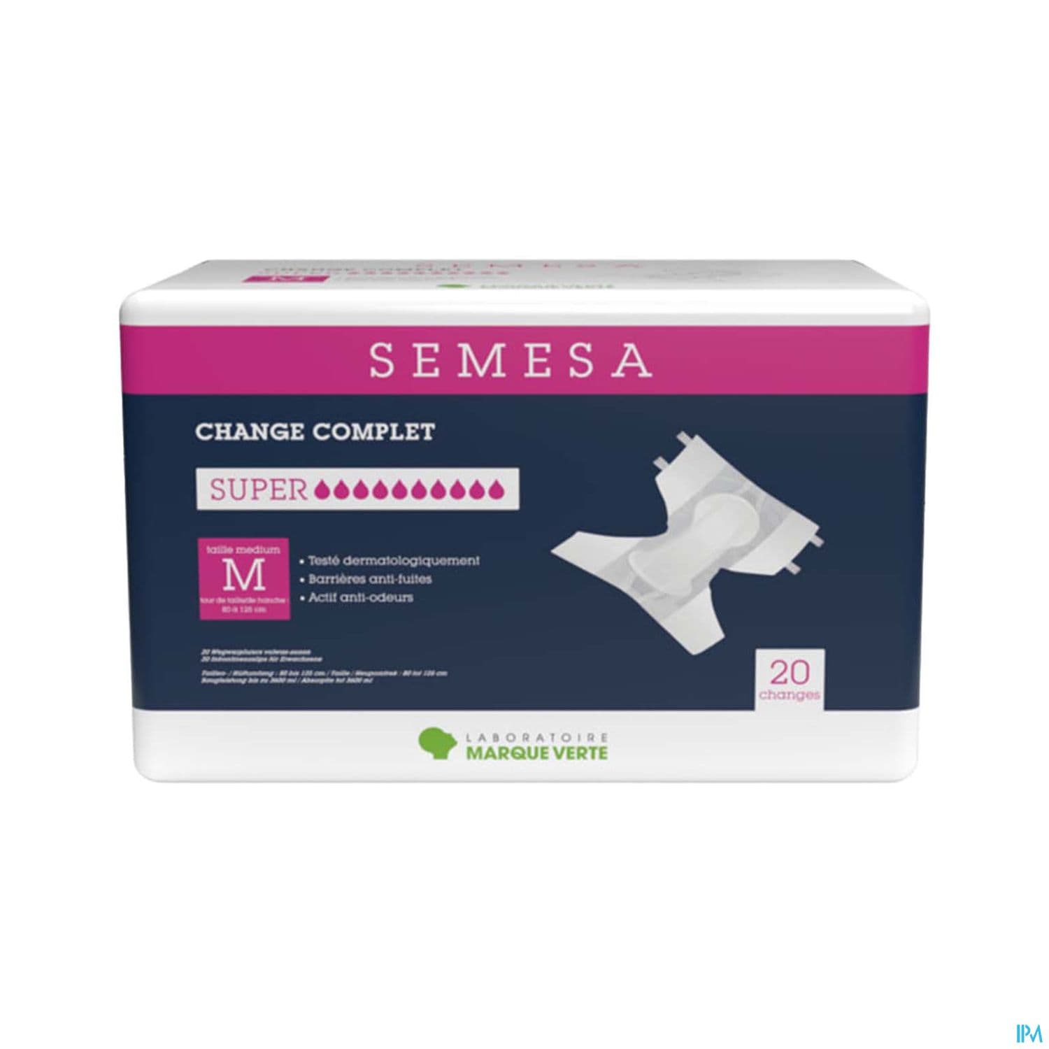 Marque Verte Semesa Changes Complets Super Medium T2 Sachet De 20