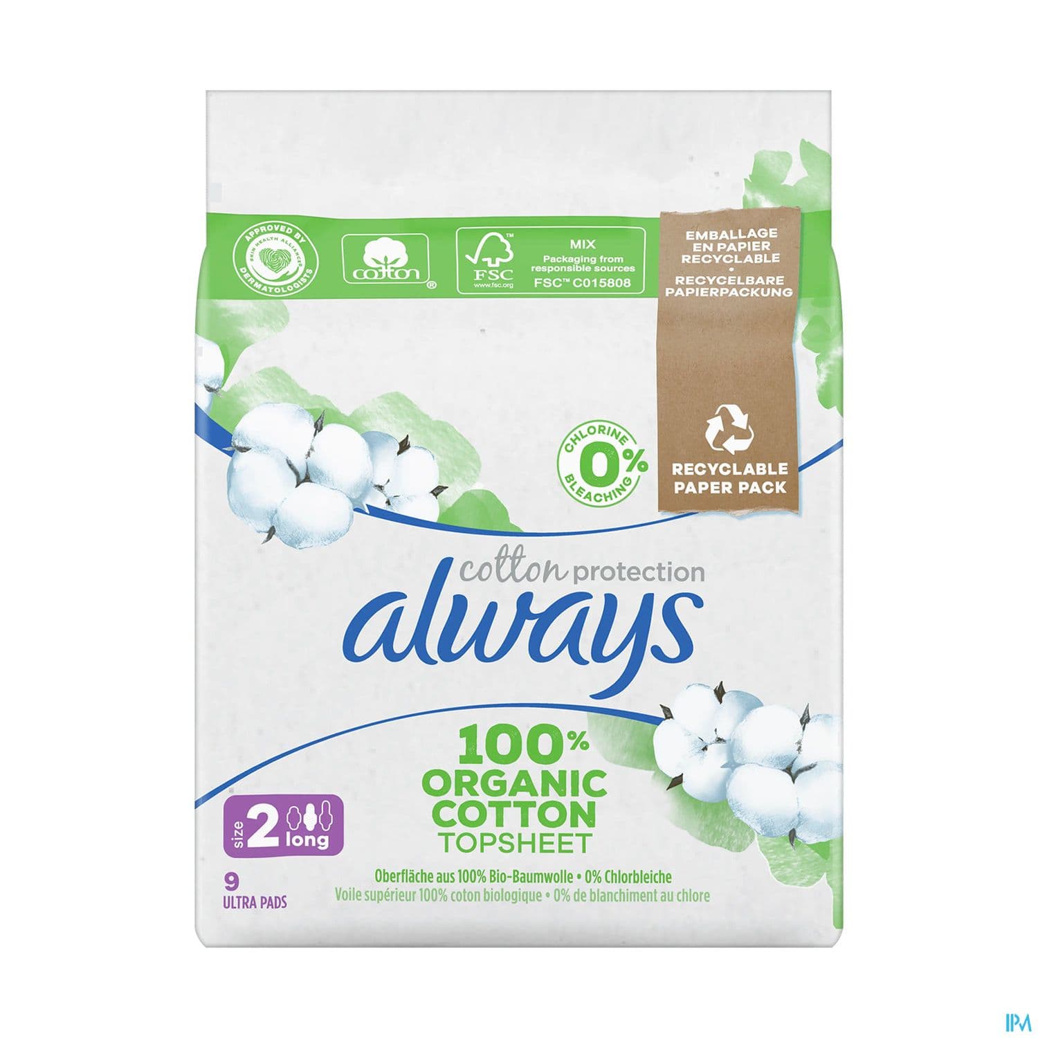 Always Cotton Protection Serviette Long Plus 9
