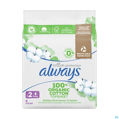 Always Cotton Protection Serviette Long Plus 9