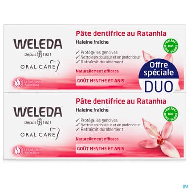WELEDA PATE DENT RATANHIA 75ML X2