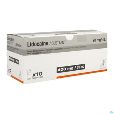 Lidocaine Aguettant 20mg/ml Solution Injectable Amp 20ml 10