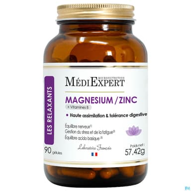 Mediexpert Magnesium + Zn Bisgly + Bs Gelule 90