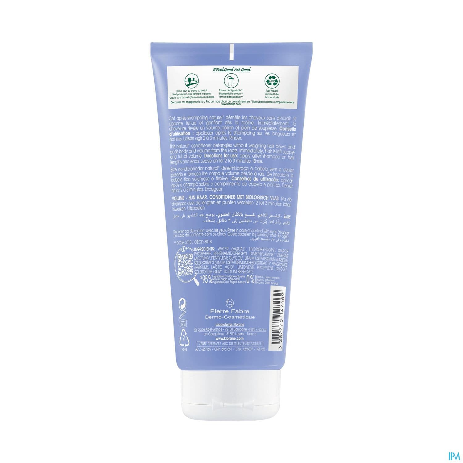 KLORANE AP/SH BAUME LIN BIO 200ML