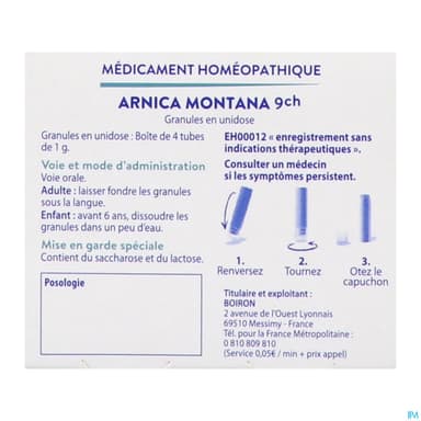 Boiron Arnica Montana 9ch Globules 1g X4