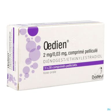 Oedien 2mg/0mg03 Comprime 28 X3