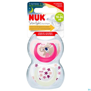 SUCET NUK 18-36M STARLIGH FILLE X2