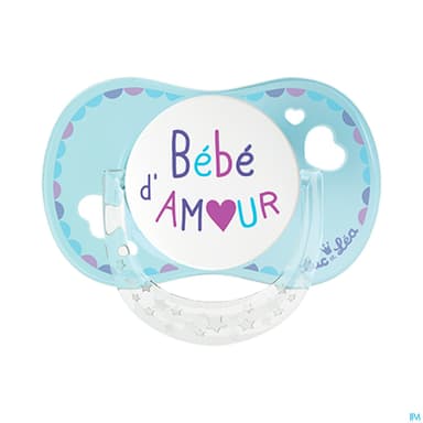 Luc Et Lea Sucette Physiologique Bb Amour Anneau 0/6m