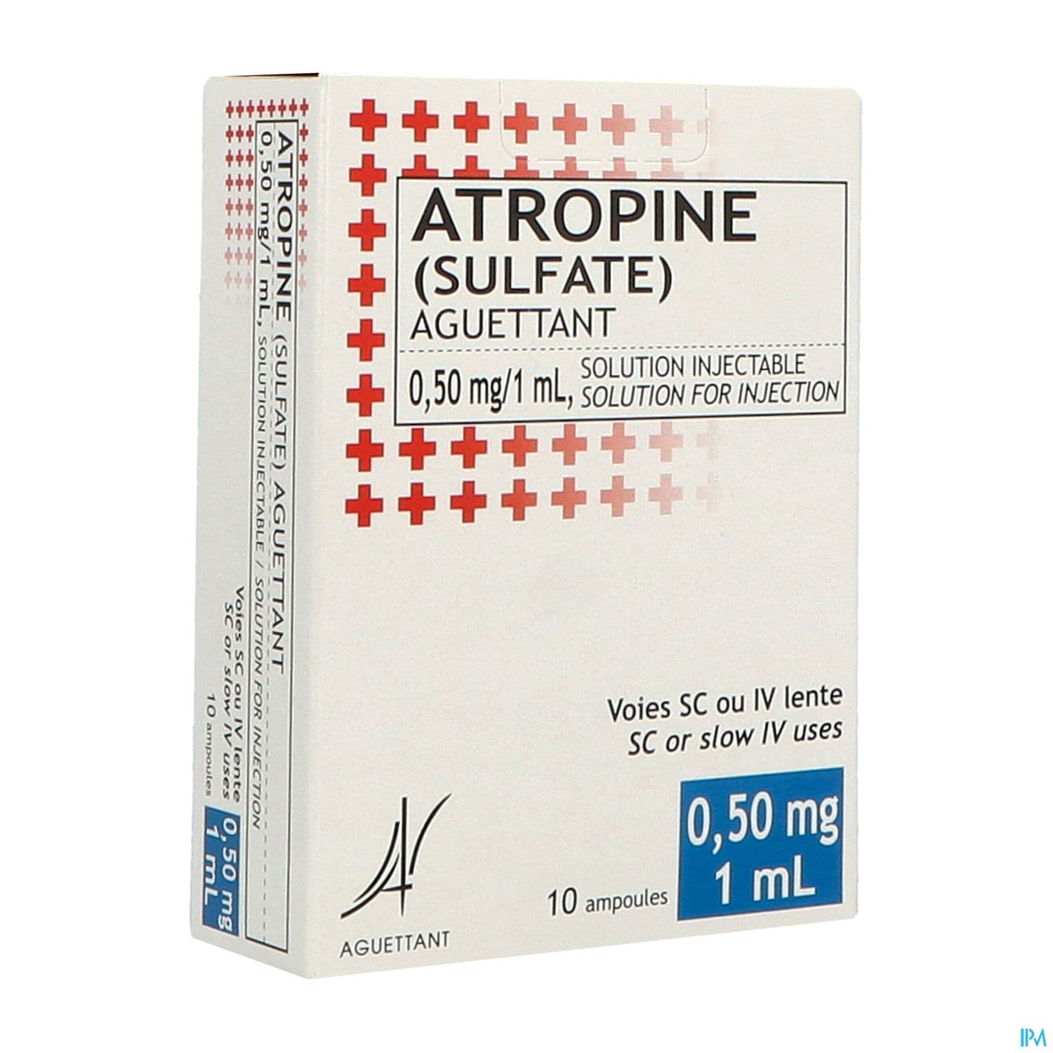 Aguettant Atropine Sulfate 0mg50/ml Solution Injectable 1ml 10
