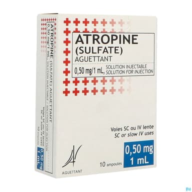 Aguettant Atropine Sulfate 0mg50/ml Solution Injectable 1ml 10