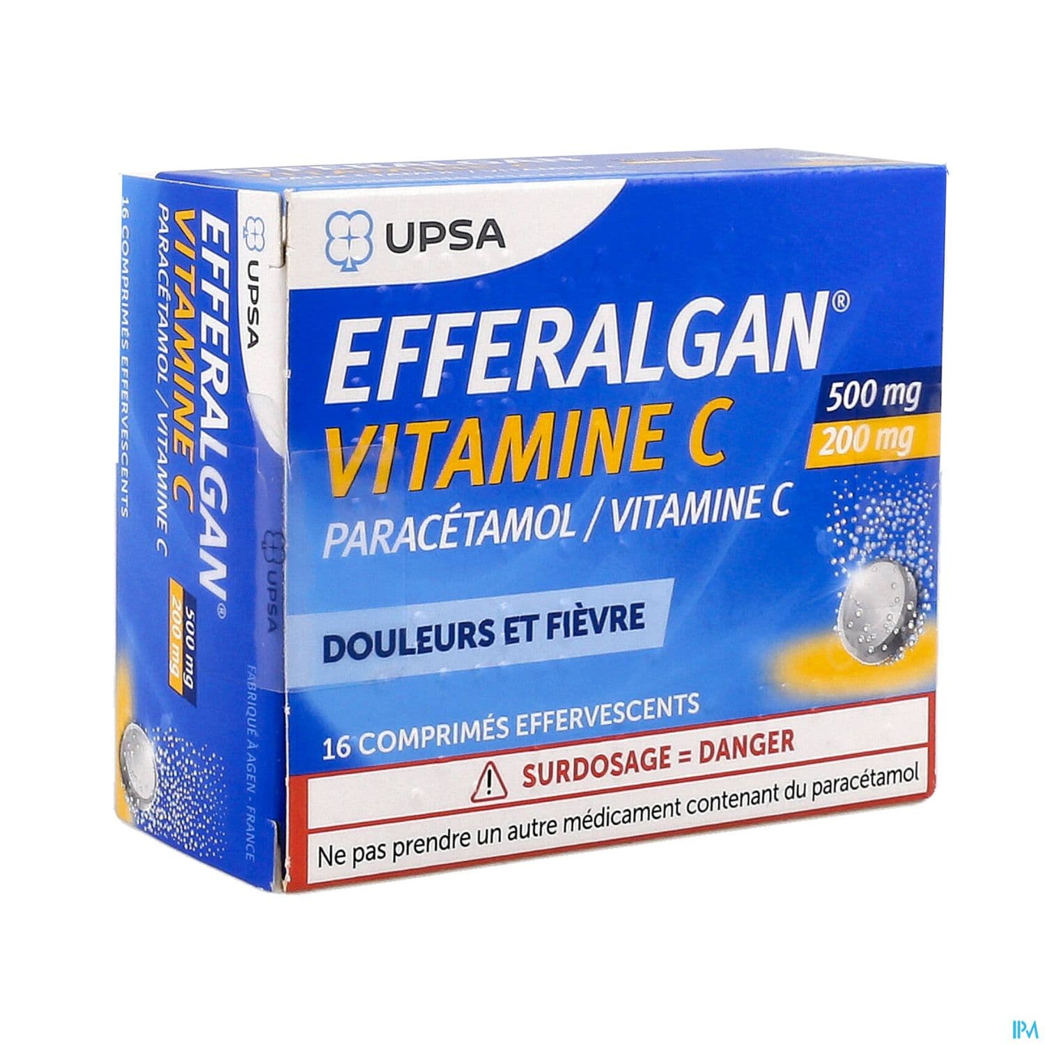 Efferalgan Vitamine C 500mg/200mg Comprime Effervesc 16