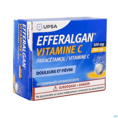 Efferalgan Vitamine C 500mg/200mg Comprime Effervesc 16