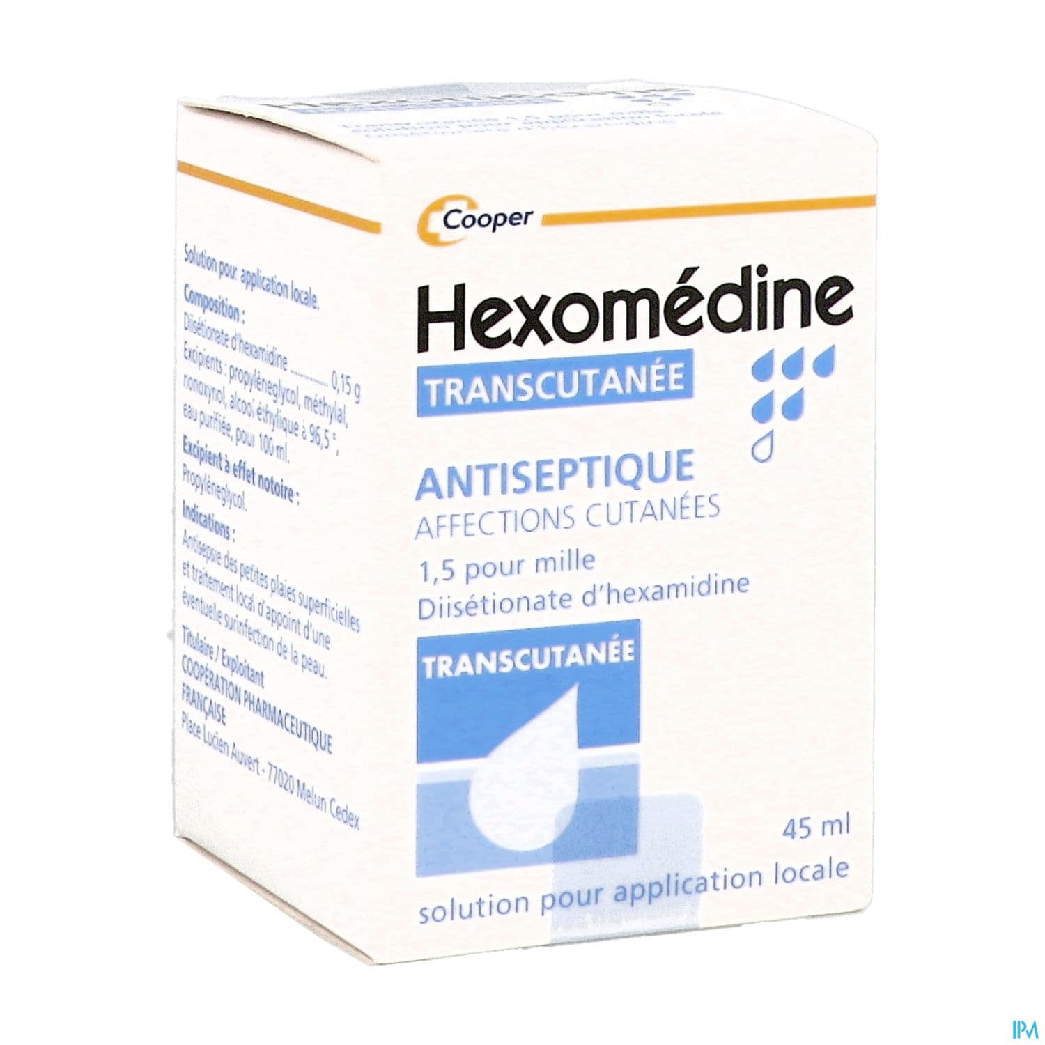 HEXOMEDINE TRANSCUTANEE FL 45ML