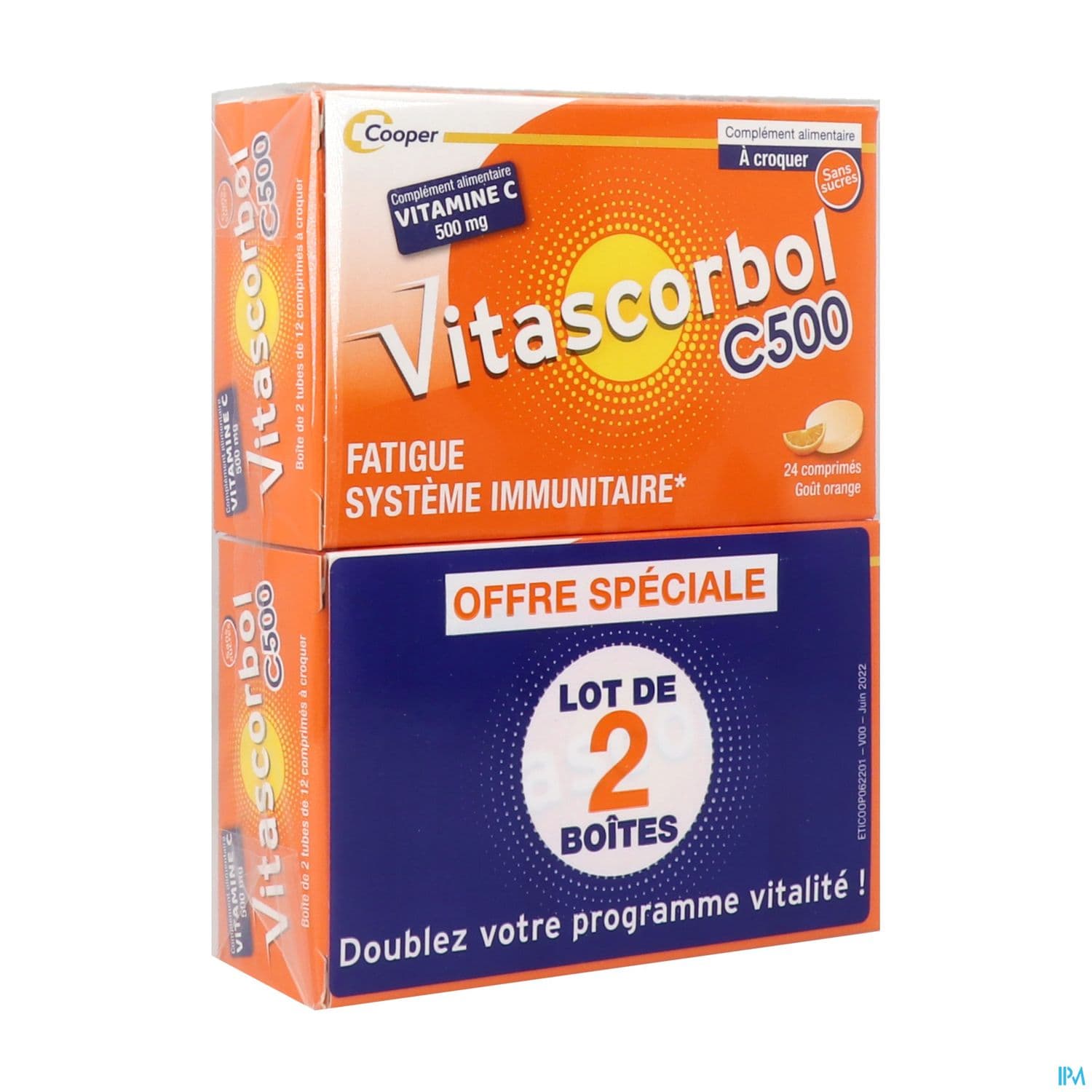 Cooper Vitascorbol Vitamine C500 Comprime A Croquer 24 X2