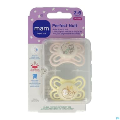 SUCET MAM PERFECT NUIT SIL 2-6M X2