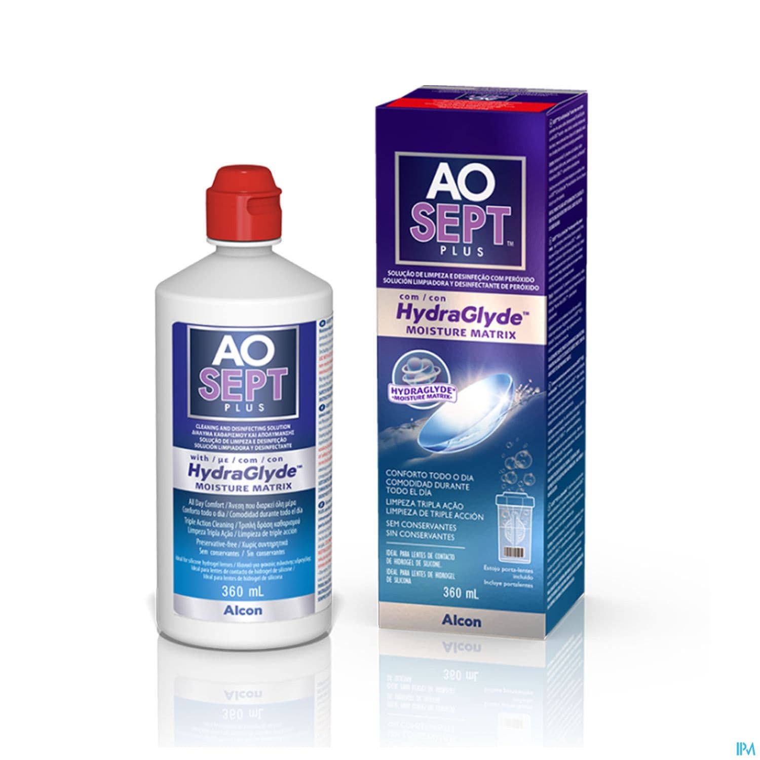 AOSEPT PLUS HYDRAGLYDE 360ML+ETUI