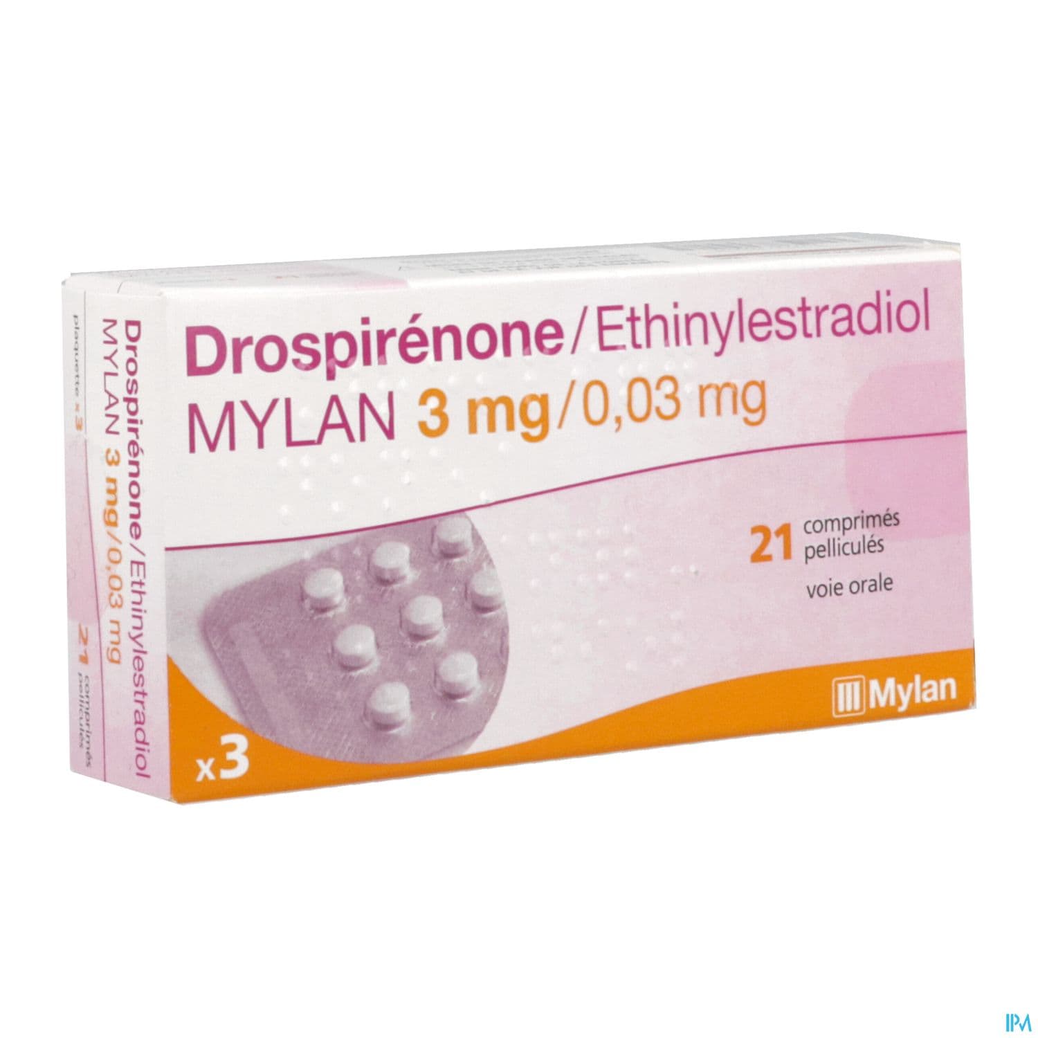 Drospirenone Ethinylestradiol Mylan 0mg03/3mg Comprime 21 X3