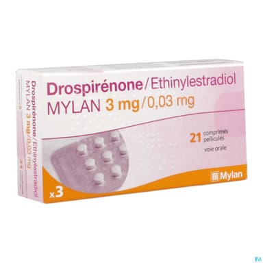 Drospirenone Ethinylestradiol Mylan 0mg03/3mg Comprime 21 X3
