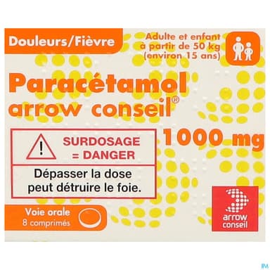 Paracetamol Arrow Conseil 1g Comprime 8