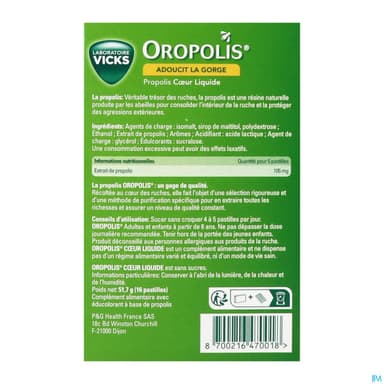 Oropolis Coeur Liquide Pastille 16