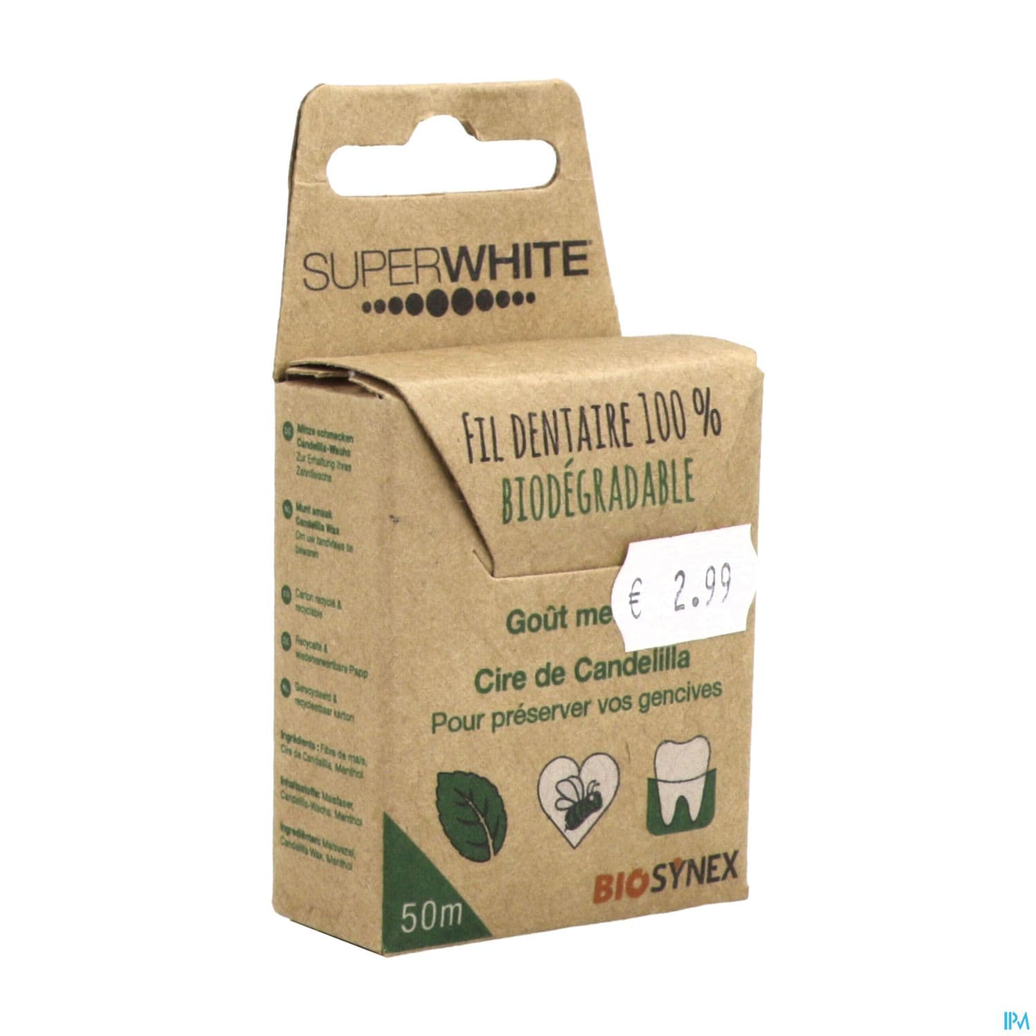Superwhite Interdental Fil Dentaire Biodegradable 50m