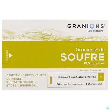 Granions Soufre 19mg5/2ml Solution Buvable Ampoule 2ml 30